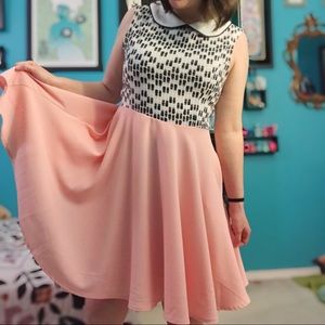 Smak Parlour Lipstick Print Skater Dress Large